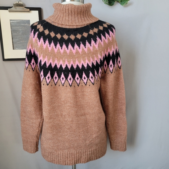 Aspen Fair‎ Isle Turtleneck Pullover Sweater  S - Picture 2 of 12